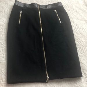 Ann Taylor Black Wool Pencil Skirt